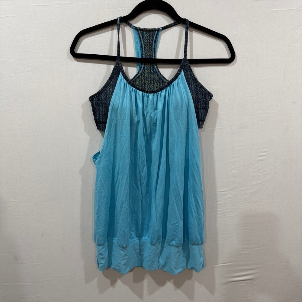 Lululemon Athletica Blue Built-In Bra Racerback‎ Tank Top Women's Size 8